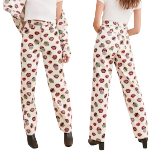 NWT Wrangler Barrel 652 Trouser Jeans Read My Lips Rolling Stones - Picture 3 of 13